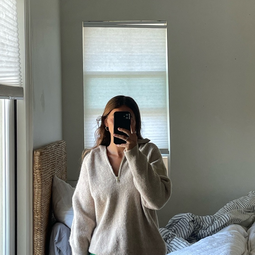 J. Crew Cream V-Neck Sweater